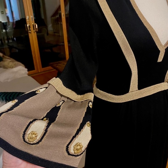 TEMPERLEY LONDON— Size 6 , Black & Gold Silk Knit Dress — GORGEOUS! 😍 - Picture 15 of 17